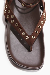 Grommet-Detail Sandals