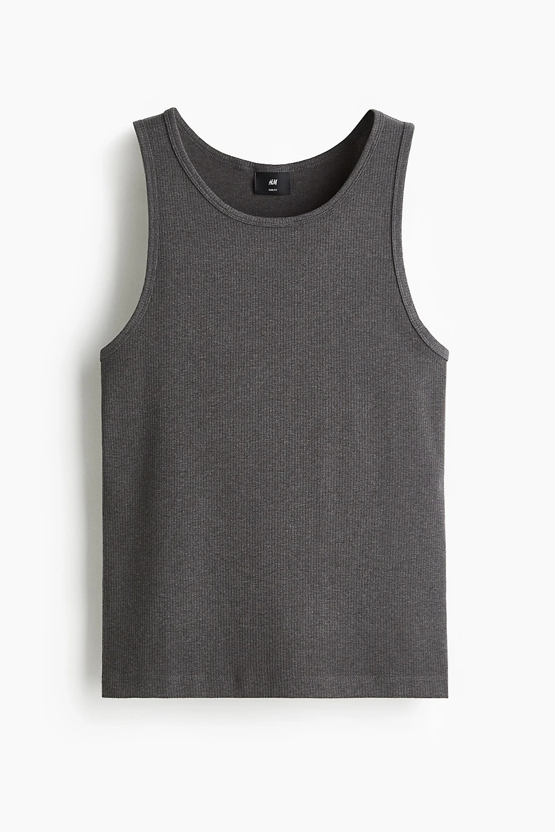 Slim-Fit Ribbed Tank Top