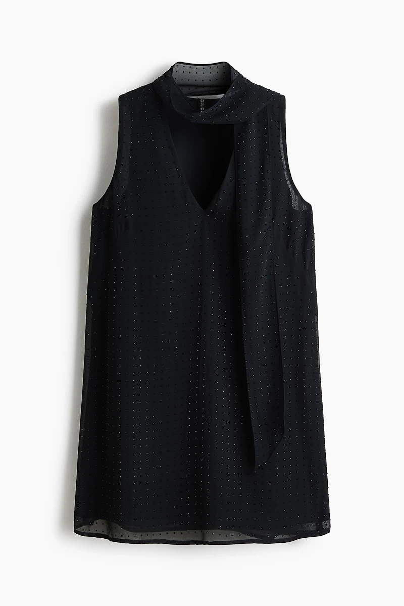 Embellished chiffon dress