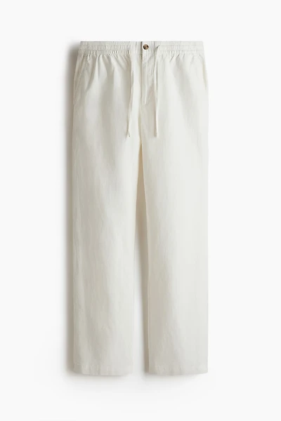 Regular-Fit Linen-Blend Pants