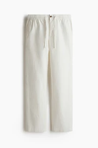 Regular-Fit Linen-Blend Pants