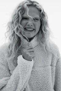 Half-Zip Teddy Fleece Sweatshirt