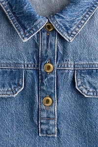 Denim Dress with Collar