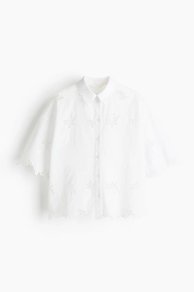 Shirt with Eyelet Embroidery