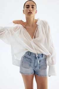 High-Rise Denim Shorts