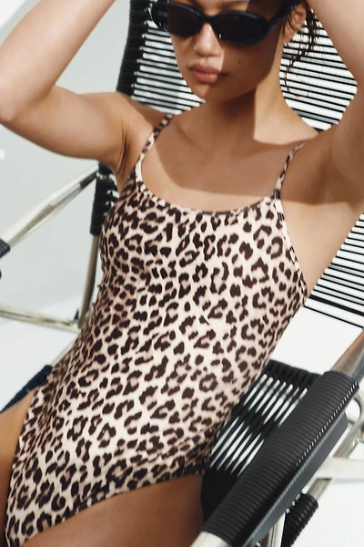 Padded-Cup High-Leg Swimsuit
