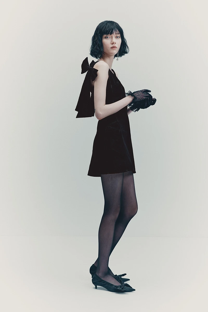 Bow-Detail Mini Dress