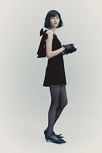 Bow-Detail Mini Dress