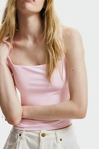 Square-Neck Jersey Top