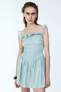 Smocked Off-the-Shoulder Dress
