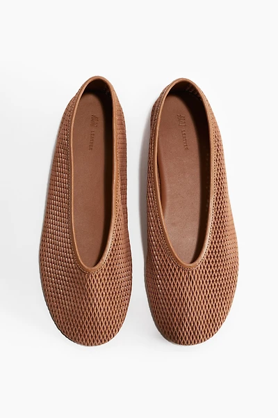 Leather Mesh Flats