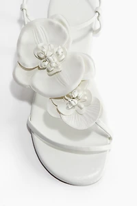 Appliquéd Strappy Sandals