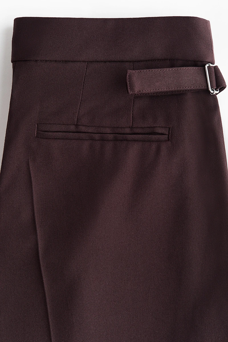 Pleated Tab-Detail Pants