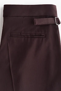 Pleated Tab-Detail Pants