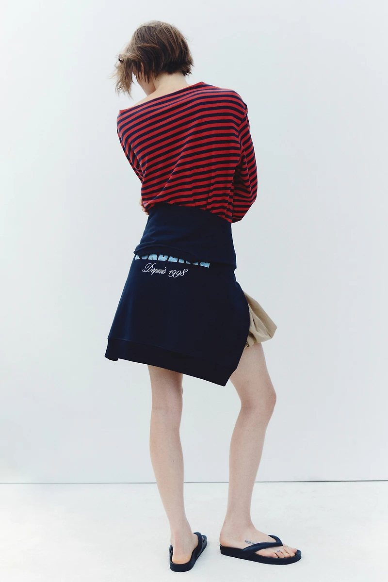 Long-Sleeved Boat-Neck Top