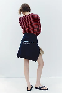 Long-Sleeved Boat-Neck Top