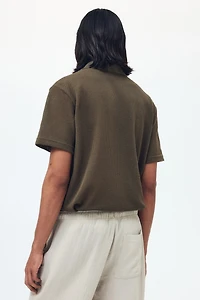 Regular-Fit Open-Knit Polo Shirt