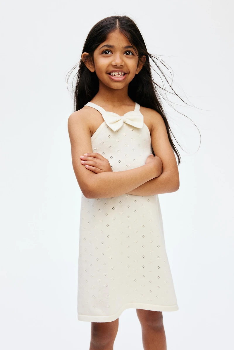 Pointelle-Knit Cotton Dress