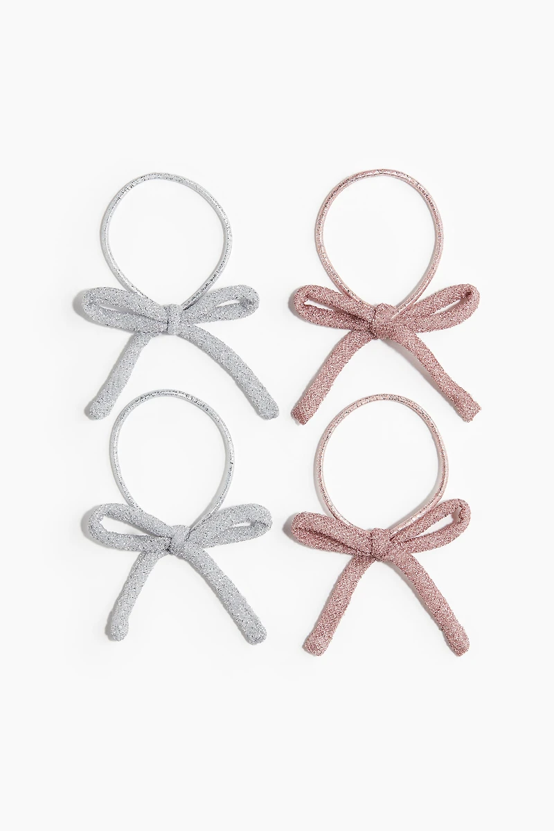 4-Pack Bow-Detail Hair Elastics
