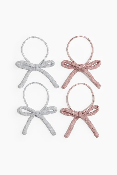 4-Pack Bow-Detail Hair Elastics