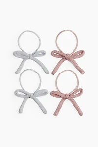 4-Pack Bow-Detail Hair Elastics