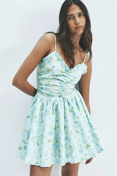 Ruched Cotton Dress