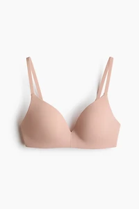 Padded non-wired microfibre bra