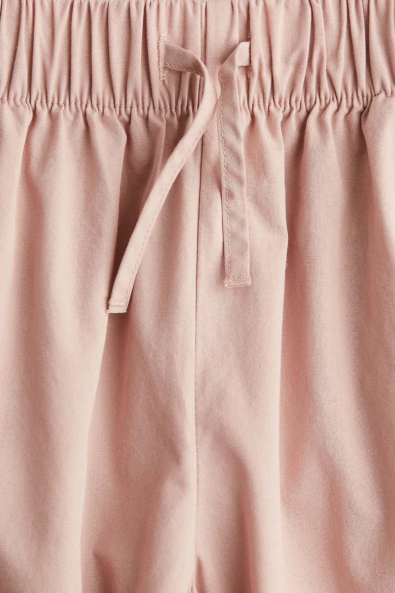 Cropped Pants with Eyelet Embroidery