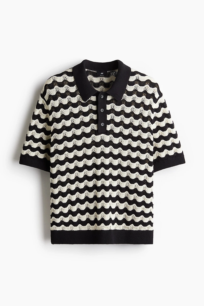 Regular-Fit Pointelle-Knit Polo Shirt