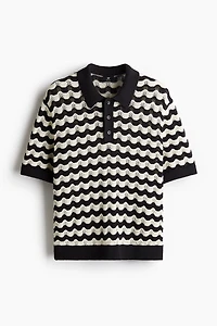 Regular-Fit Pointelle-Knit Polo Shirt