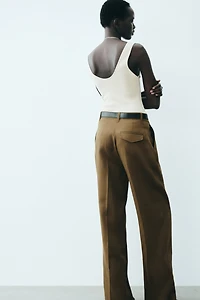 Linen-Blend Dress Pants