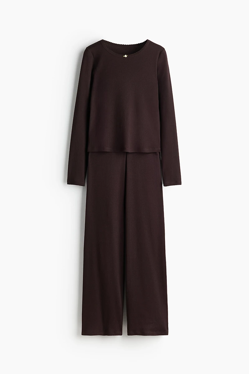 Pyjama en jersey côtelé