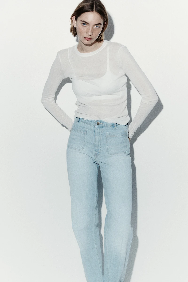 Jean large taille haute