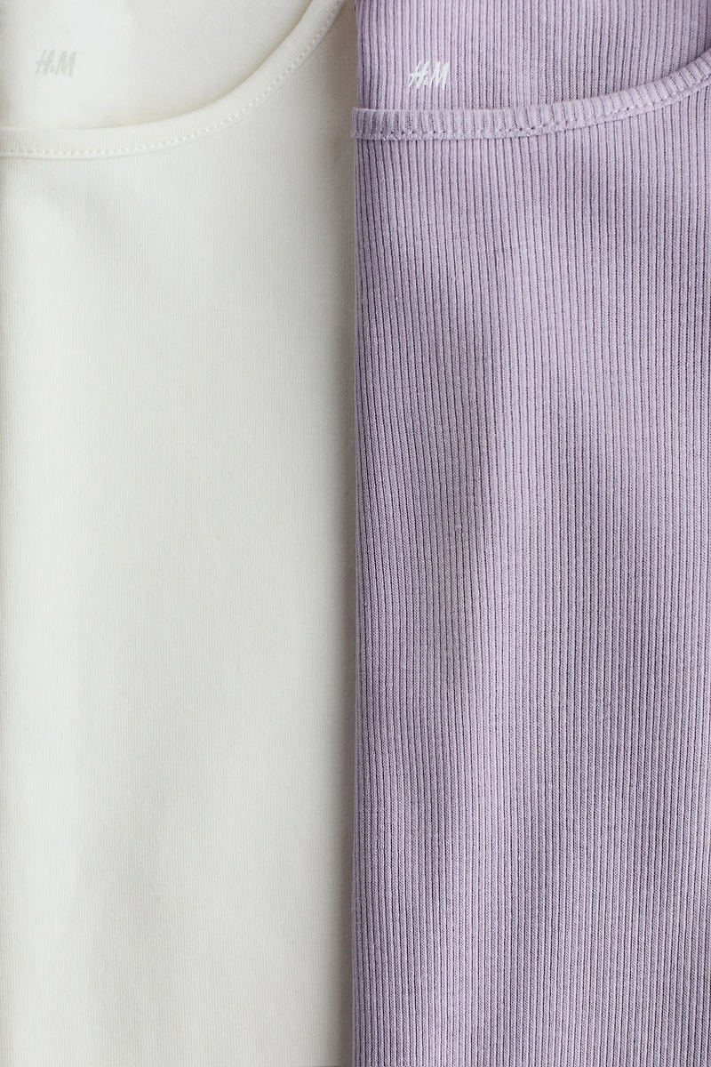 2-Pack Ruffle-Trimmed Jersey Tops