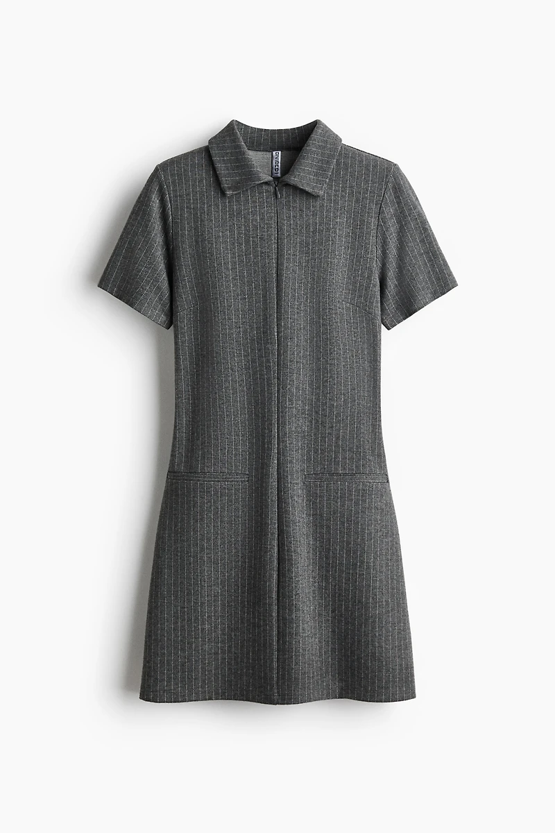 Jersey Dress with Collar