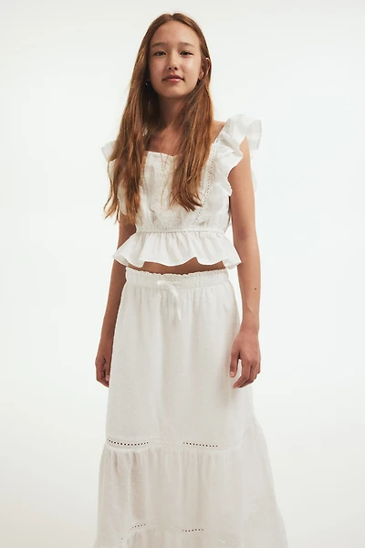Jupe à étages en coton