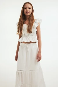Tiered Cotton Skirt