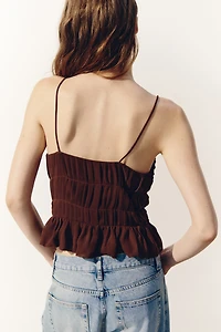 Ruched Chiffon Strappy Top