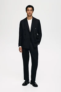 Regular-Fit Wool-Blend Double-Breasted Jacket