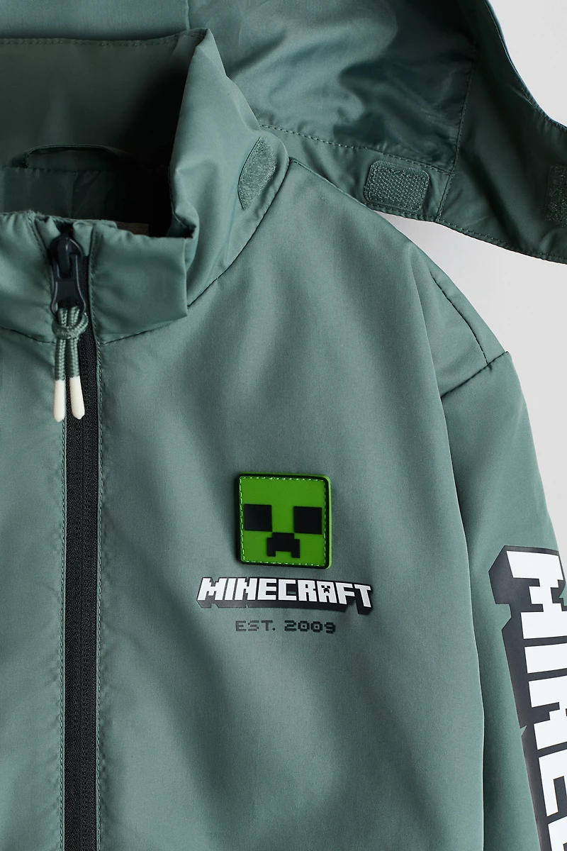 Hooded Motif Windbreaker with