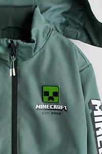 Hooded Motif Windbreaker with