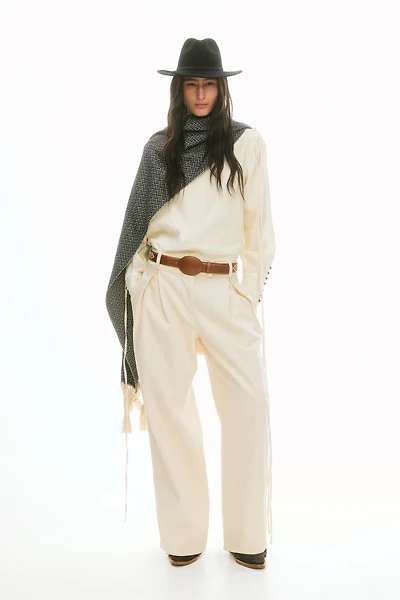 Pleat-Front Twill Pants
