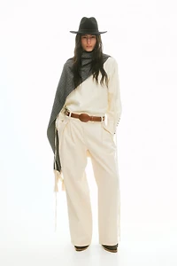 Pleat-Front Twill Pants