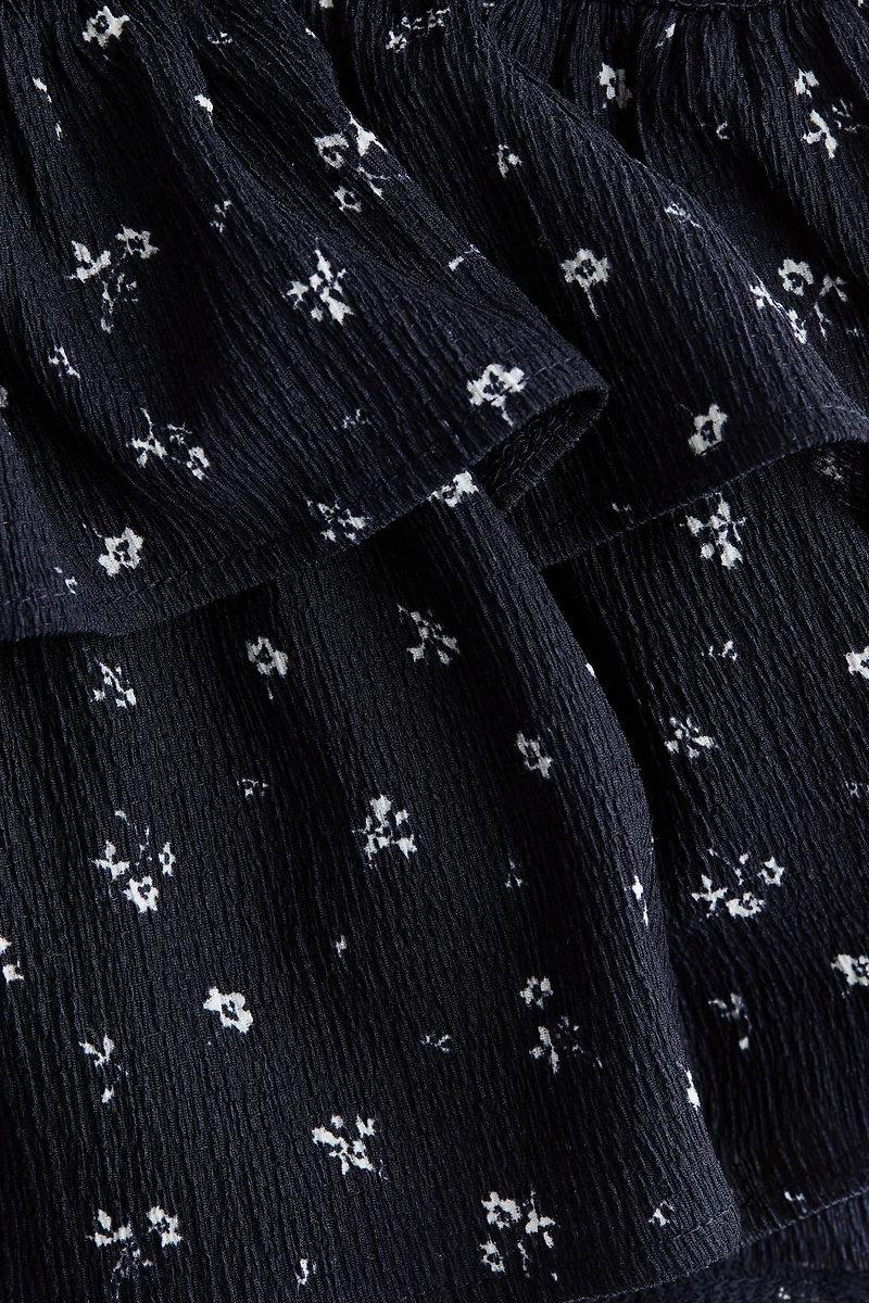 Crinkled Tiered Skirt
