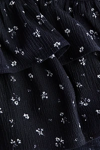 Crinkled Tiered Skirt