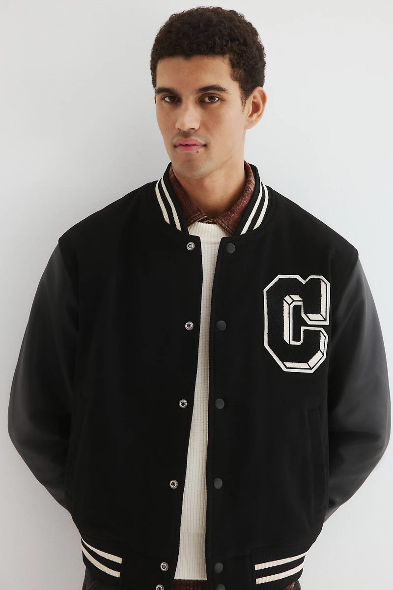 Wool-Blend Baseball Jacket