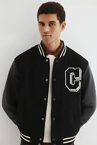 Wool-Blend Baseball Jacket