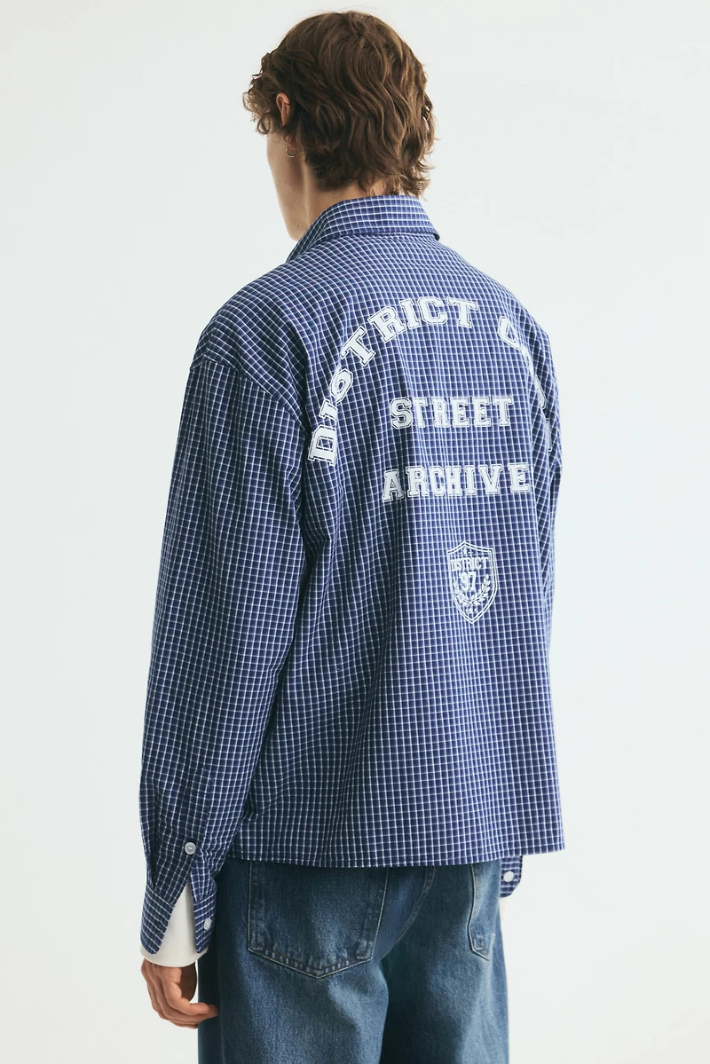 Chemise imprimée décontractée en popeline de coton