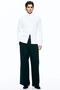 Slim-Fit Rib-Knit Cardigan