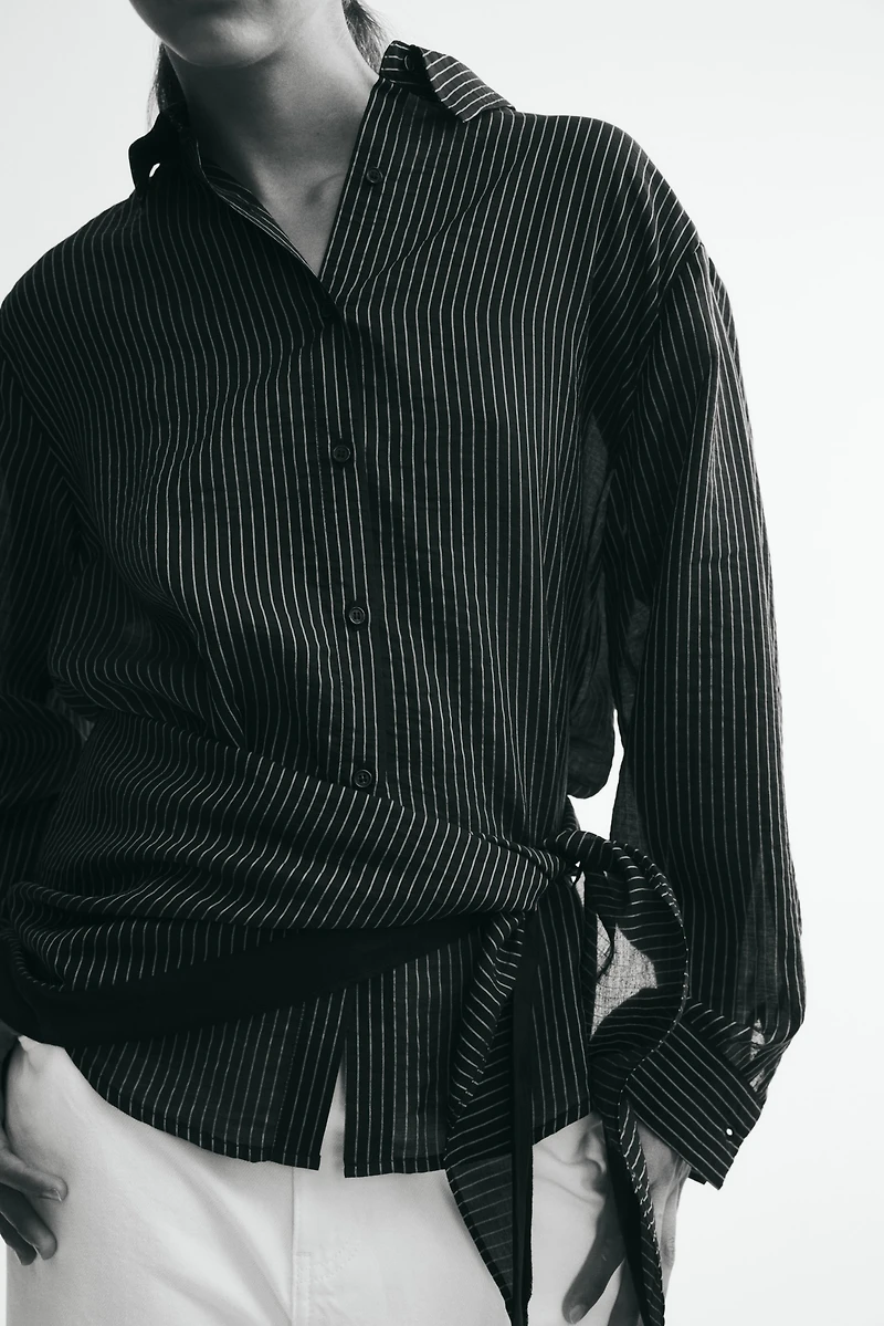 Scarf-Detail Shirt